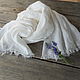 White cloud - Linen wide scarf-stole. Wraps. crazywoolLT. Online shopping on My Livemaster.  Фото №2