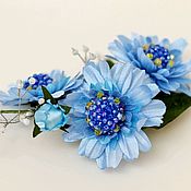 Букетик цветов из атласных лент "Капелька лета"