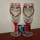 Wedding Glasses Red hearts, Wedding glasses, Tomsk,  Фото №1