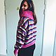 Order Sweater striped jacquard. Wool Cats - вязанье и макраме. Livemaster. . Sweaters Фото №3