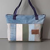 Сумки и аксессуары handmade. Livemaster - original item Crossbody bag: Combined Bag Jeans Alteration Tote Bag. Handmade.