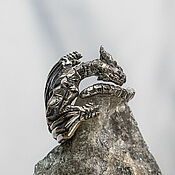 Украшения handmade. Livemaster - original item Silver ring in the form of a dragon 