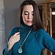 Irina Moro.
 Irene Moreau. Pendant with agate `Blue planet`. Large pendant. pendant Blue. Pendant with drosou. pendant on a chain.
