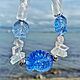 Blue marine necklace made of Lampwork beads, Necklace, Moscow,  Фото №1