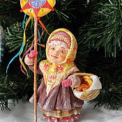 Сувениры и подарки handmade. Livemaster - original item Cotton Wool Toy Girl with a Christmas Star. Handmade.