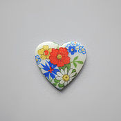 Материалы для творчества handmade. Livemaster - original item Vintage cabochon 25h23 mm color Flowers heart. Handmade.