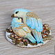 Order Brooch with birds 'Harmony. The mother and child'.Textile brooch. Coffeelena. Livemaster. . Brooches Фото №3