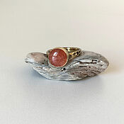 Украшения handmade. Livemaster - original item Brass ring with sunstone. Handmade.