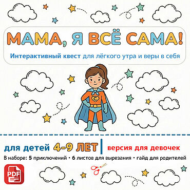 Цифровые товары ручной работы. Ярмарка Мастеров - ручная работа Развивающий игровой квест «МАМА, Я ВСЁ САМА!»5 приключений для девочек. Handmade.