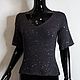 Футболка женская топ с пайетками вязаный  серый. Футболки. Favoritejersey Кардиганы Топы Джемперы. Ярмарка Мастеров.  Фото №6