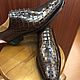 Men's shoes, one-piece, crocodile leather, brown. Shoes. SHOES&BAGS. My Livemaster. Фото №6