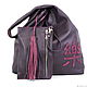 Bag with Applique Purple String Bag Popper Bag. Sacks. BagsByKaterinaKlestova (kklestova). Online shopping on My Livemaster.  Фото №2
