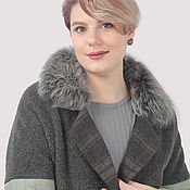 Одежда handmade. Livemaster - original item Alpaca winter green coat with natural fur. Handmade.