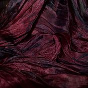 Аксессуары handmade. Livemaster - original item Scarf burgundy garnet black silk women`s pressed. Handmade.