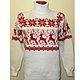 Sweater with reindeer and Norwegian ornament knitted Warm winter, Sweaters, Moscow,  Фото №1