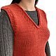 Women's Terracotta vest, merino wool, warm, sleeveless. Vests. SIBERIA COOL (knitting & painting) (Siberia-Cool). My Livemaster. Фото №4