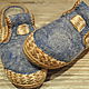 Валяные сабо для дома "Denim with lace". Бохо. Тапочки. Виктория 'Студия войлока МаЖоРиК'. Интернет-магазин Ярмарка Мастеров.  Фото №2