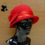 Аксессуары handmade. Livemaster - original item Stylish lady`s felt hat. The color is bright red. Art. VK-1. Handmade.