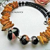 Украшения handmade. Livemaster - original item Necklace .  agate amber. Handmade.