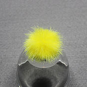 Материалы для творчества handmade. Livemaster - original item Fur pompom Yellow 4 cm natural mink fur. Handmade.