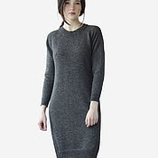 dresses: Bodycon dress knitted from Merino wool