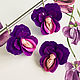 Bright purple earrings and ring, flower, polymer clay, Jewelry Sets, Nizhny Novgorod,  Фото №1