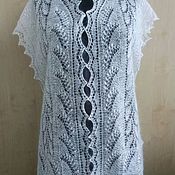 Одежда handmade. Livemaster - original item 4 downy white vest knitted clothing, knitted vests. Handmade.