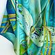 Batik 'Dragonfly' shawl natural silk. Shawls1. Handpainted silk by Ludmila Kuchina. Online shopping on My Livemaster.  Фото №2