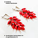 Order Natural Coral Earrings / Long Cluster Earrings / Red Earrings. JEWEL OLGA. Livemaster. . Earrings Фото №3