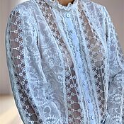Одежда handmade. Livemaster - original item Elegant cotton blouse in boho style, with pockets and Amadeus decor. Handmade.