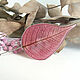 Brooch Needle Pink Leaf Real Leaf Resin Jewelry Boho Brooch, Stick pin, Taganrog,  Фото №1