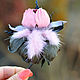 Red and black Iris flower brooch made of leather with mink fur. Brooches. flowersstyle (flowersstyle). My Livemaster. Фото №4