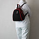 Черный рюкзак с красной отделкой Вероника 19, Рюкзаки, Аша,  Фото №1