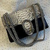 Сумки и аксессуары handmade. Livemaster - original item Shoulder bag made of genuine python leather and calfskin.. Handmade.