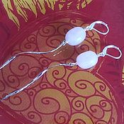 Украшения handmade. Livemaster - original item Long earrings with rose quartz (schwenz silver 925). Handmade.