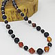 Beads with black agate and carnelian 43 cm. Beads2. Selberiya shop. My Livemaster. Фото №4