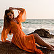 Beach dress with a long skirt made of chiffon 'Orange', Dresses, Moscow,  Фото №1
