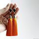 Earrings-brush 'orange'. Tassel earrings. Kgest_shop. Online shopping on My Livemaster.  Фото №2
