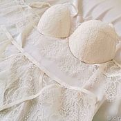 Одежда handmade. Livemaster - original item Set of silk lace underwear Light ivory. Handmade.