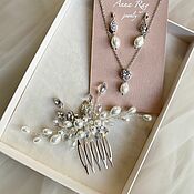 Свадебный салон handmade. Livemaster - original item Set of wedding jewelry with pearls. Handmade.