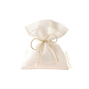4x5" Cotton Gift Bag Jewelry Favor Bags Ivory Beige Small Sack