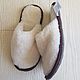 Fur slippers made of sheep wool white large size. Slippers. Bedding,bed linen,bathrobes. Online shopping on My Livemaster.  Фото №2