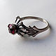A ring with a crimson red insert. Vintage ring. proshlyj-vek. My Livemaster. Фото №4