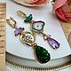 Серьги с камнями, асимметрия. Серьги классические. Elena Moonlight Jewelry. Ярмарка Мастеров.  Фото №7