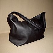 Сумки и аксессуары handmade. Livemaster - original item Bag-bag made of soft genuine leather in black color.. Handmade.