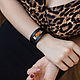 Amber bracelet for a girl made of leather black, Textile bracelet, Cheremshanka,  Фото №1