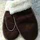 Women's sheepskin mittens brown. Mittens. Warm gift. Online shopping on My Livemaster.  Фото №2
