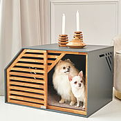 Зоотовары handmade. Livemaster - original item Cabinet, house, aviary Safe Home Wood Gray for large and small dogs. Handmade.