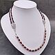 K necklace with cubic zirconia and zircon, natural garnet. Necklace. naturalkavni. My Livemaster. Фото №5