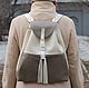 Urban Backpack made of genuine leather with tassels beige Milk, Backpacks, Moscow,  Фото №1